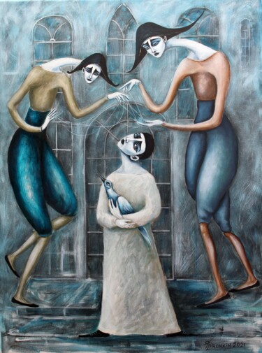 绘画 标题为“GOTHIC PATRONS 1” 由Vladimir Pronkin, 原创艺术品, 油
