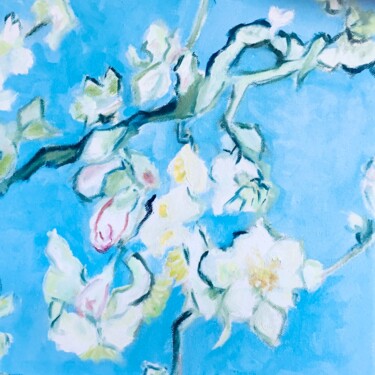 Ζωγραφική με τίτλο "Blossoming Almond T…" από Jane Wong, Αυθεντικά έργα τέχνης, Λάδι