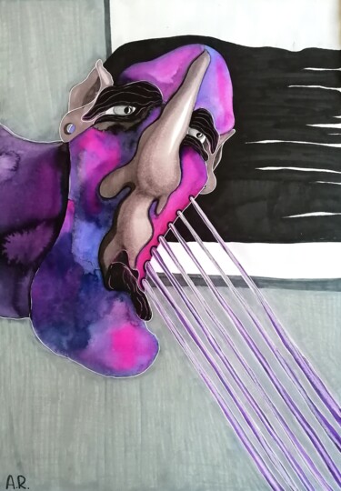 图画 标题为“Choosing directions” 由Anna Reshetnikova, 原创艺术品, 墨