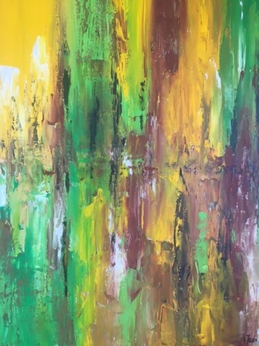 Peinture intitulée "Petit matin d'autom…" par Claudine Janel, Œuvre d'art originale, Acrylique Monté sur Châssis en bois