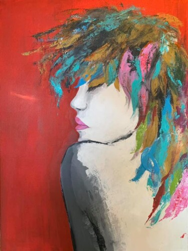 Pintura intitulada "Coleção Mulheres 1" por Maria Godinho, Obras de arte originais, Acrílico