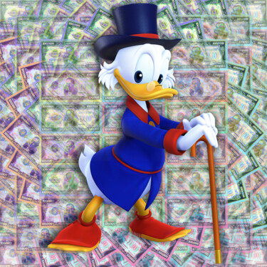 绘画 标题为“Scrooge McDuck Mone…” 由Tony Rubino, 原创艺术品, 丙烯 安装在木质担架架上