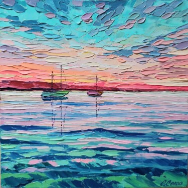 绘画 标题为“Sunset Over the Med…” 由Елена Серго, 原创艺术品, 油