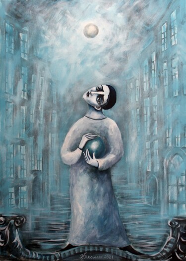 绘画 标题为“MOON BOY” 由Vladimir Pronkin, 原创艺术品, 油