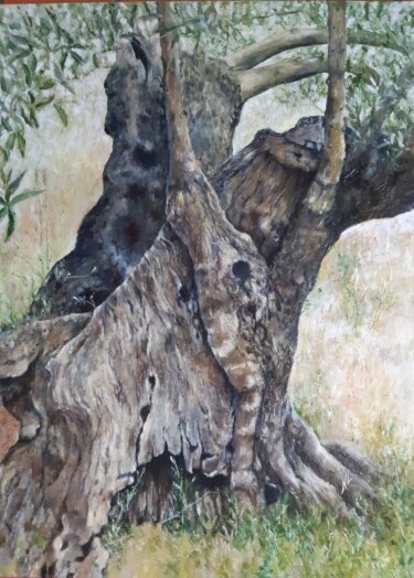 Painting titled "OLIVIER DE CRETE 6" by Nicole Lavigne, Original Artwork, Oil
