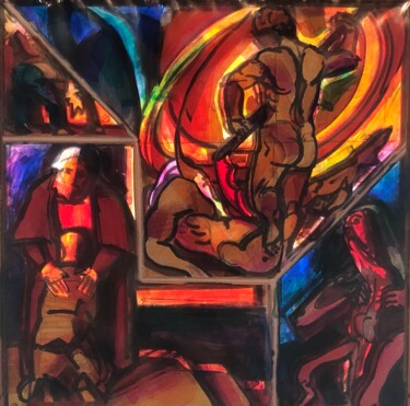 绘画 标题为“Castration of Uranu…” 由Andrey Tsers, 原创艺术品, 丙烯