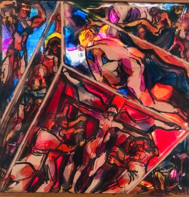 Painting titled "Abduction of Io VS…" by Andrey Tsers, Original Artwork, Acrylic