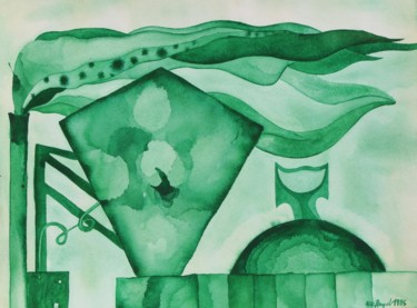 绘画 标题为“Red And Green II” 由Ulli Heupel, 原创艺术品, 油