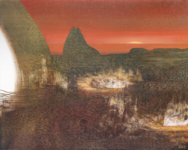 Astral Voyage: The Sun 绘画 标题为“Astral Voyage: The…” 由Aeon, 原创艺术品, 油 安装在木质担架架上