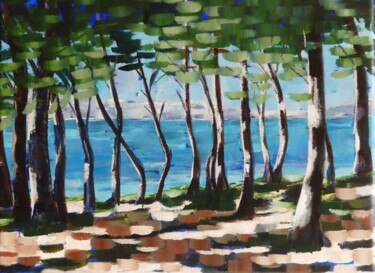 Peinture intitulée "Pinède    (2)" par Claude Bonnin, Œuvre d'art originale, Acrylique