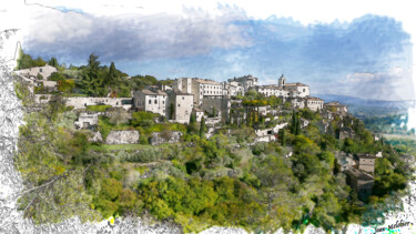 数字艺术 标题为“Village de Gordes d…” 由Jamy Delpias, 原创艺术品, 数字油画