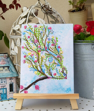 绘画 标题为“Peinture acrylique…” 由Oxana Mustafina, 原创艺术品, 丙烯 安装在纸板上