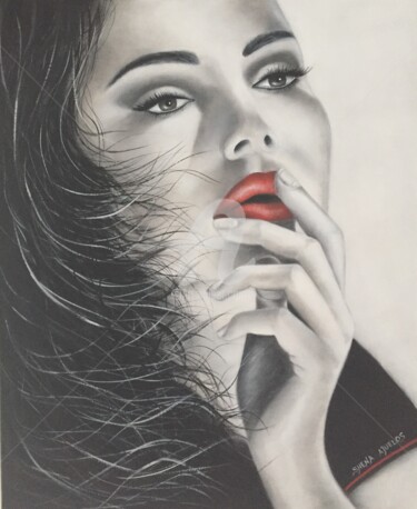 Peinture intitulée ""Divina"" par Shena Ajuelos, Œuvre d'art originale, Huile Monté sur Châssis en bois