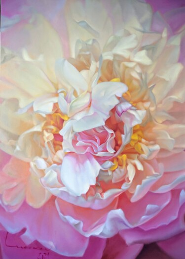 Картина под названием ""Flaming peony"" - Vasyl Luchkiv, Подлинное произведение искусства, Масло