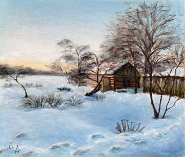 Pintura titulada "Winter in the villa…" por Alexandra Da, Obra de arte original, Oleo