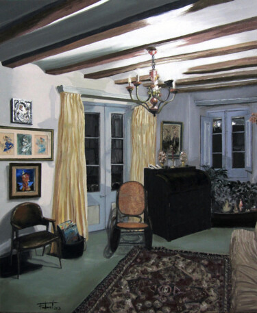 Pintura titulada "Espai interior 1" por Josep Maria Fontanet Sureda, Obra de arte original, Oleo Montado en Bastidor de cami…