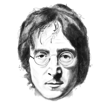 Digital Arts titled "John Lennon portrai…" by Empty St, Original Artwork, Digital Painting