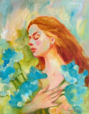 Himalayan poppies 绘画 标题为“Himalayan poppies” 由Isolde Pavlovskaya, 原创艺术品, 油 安装在木质担架架上