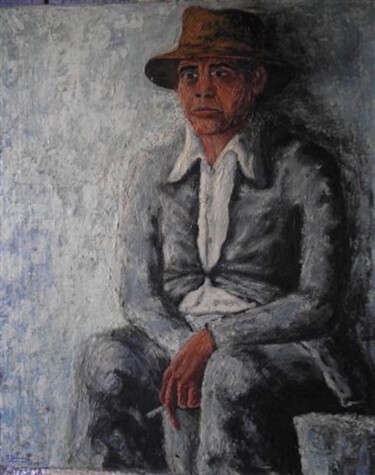 Pintura titulada "FRANCISCO CON SOMBR…" por Francisco Serrano Gutierrez, Obra de arte original, Oleo Montado en Bastidor de…