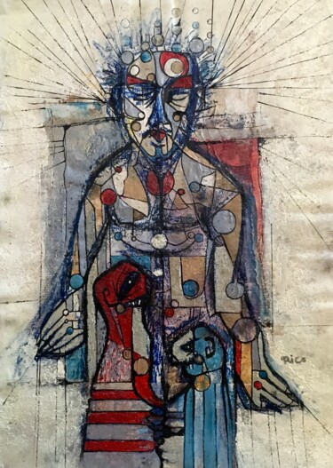 Protection - art brut - art contemporain Painting titled "Protection - art br…" by Eric Leroy (Rico), Original Artwork, Acrylic