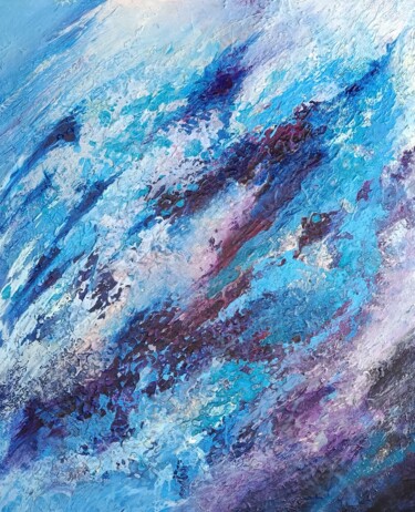 Peinture intitulée "VIBRATIONS BLEUES" par Christiane Hess (CHRYSTAL), Œuvre d'art originale, Acrylique