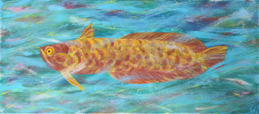 绘画 标题为“AROWANA Dragon Fish” 由Stasy Vo, 原创艺术品, 丙烯
