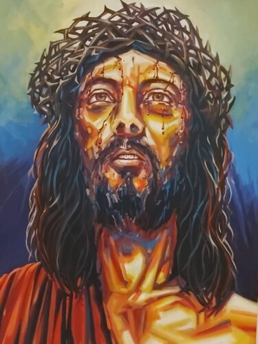 绘画 标题为“O MESSIAS” 由Ricardo Carvalheira, 原创艺术品, 油