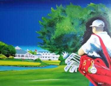 绘画 标题为“Golfeurs de Bourgen…” 由Christian Baudoin, 原创艺术品, 丙烯