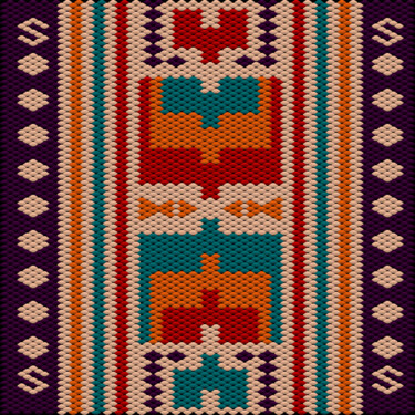 Seamless, bright pattern imitating ethnic embroidery. Arts numériques intitulée "Seamless, bright pa…" par Ihor Ivanov, Œuvre d'art originale, Peinture numérique
