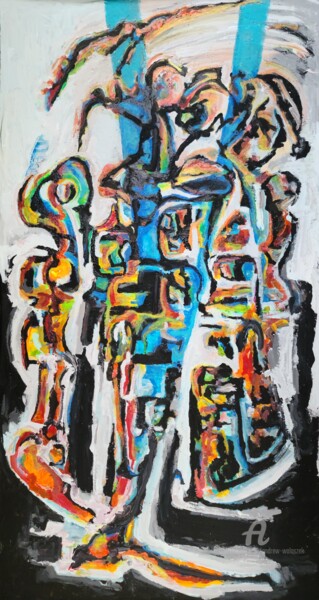 Painting titled "Gorgons" by Andrew Walaszek, Original Artwork, Acrylic