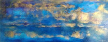 绘画 标题为“Landscape bleu et or” 由Myriam Carbonnier, 原创艺术品, 颜料