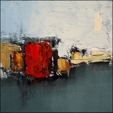 Painting titled "November abstraction" by Kazimierz Mordarski, Original Artwork, Oil