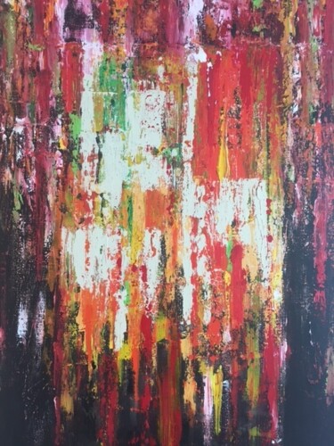 Peinture intitulée "Glissement de l'aut…" par Claudine Janel, Œuvre d'art originale, Acrylique Monté sur Châssis en bois