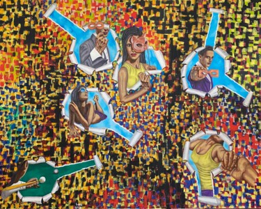 Torn Apart Painting titled "Torn Apart" by Hüseyin Ak, Original Artwork, Oil