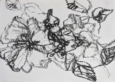 Malerei mit dem Titel "misty flowers" von Irina Kindritska, Original-Kunstwerk, Pastell