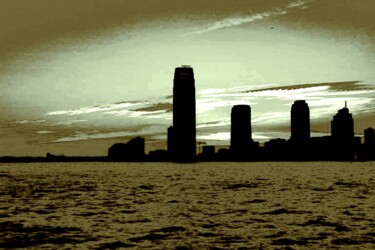 New Jersey Skyline 31x13 「New Jersey Skyline…」というタイトルの写真撮影 Ken Lernerによって, オリジナルのアートワーク, デジタル