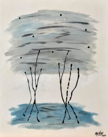 Painting titled "HOLDING IT UP" by Mitch Nye, Original Artwork, Acrylic