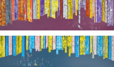 Картина под названием "Eco-friendly cities…" - Aleks Andr, Подлинное произведение искусства, Масло Установлен на Другая жест…