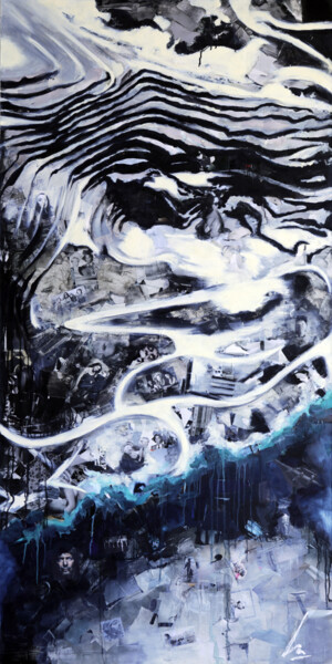 Peinture intitulée "Carrière 1" par Nathalie Lemaitre, Œuvre d'art originale, Huile Monté sur Châssis en bois
