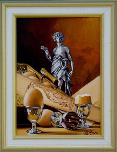 Peinture intitulée "Oeufs en "coq"" par Marcel Boos, Œuvre d'art originale