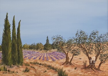 Peinture intitulée "Les Oliviers." par Roberto Urbano, Œuvre d'art originale, Huile