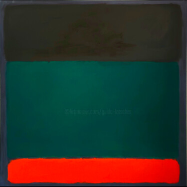 No. 1003_Green Field 绘画 标题为“No. 1003_Green Field” 由Guido Lötscher, 原创艺术品, 油 安装在木质担架架上