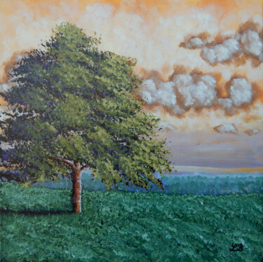 Rêve d'un soir d'été Peinture intitulée "Rêve d'un soir d'été" par Bruno Lemasson, Œuvre d'art originale, Acrylique