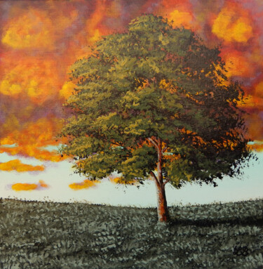 Le ciel en feu Peinture intitulée "Le ciel en feu" par Bruno Lemasson, Œuvre d'art originale, Acrylique