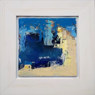 Painting titled "The blue bay" by Kazimierz Mordarski, Original Artwork, Oil