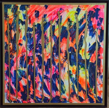Peinture intitulée "Nématoïdes 5" par Delphine Dessein, Œuvre d'art originale, Acrylique