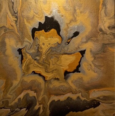 Painting titled "Goldleaf" by Jasmin Anderleit, Original Artwork, Acrylic