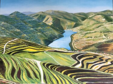 SOLD Douro River Valley Portugal Original Painting Acrylic 제목이 "SOLD Douro River Va…"인 미술작품 Antonina Dunaeva로, 원작, 아크릴