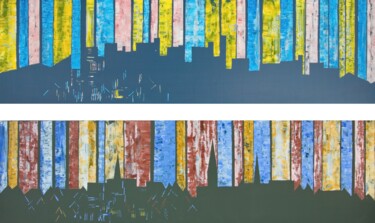 Картина под названием "Eco-friendly cities…" - Aleks Andr, Подлинное произведение искусства, Масло Установлен на Другая жест…
