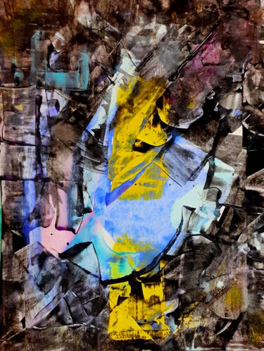 Schilderij getiteld "Mudge" door Marianne Huizinga, Origineel Kunstwerk, Acryl